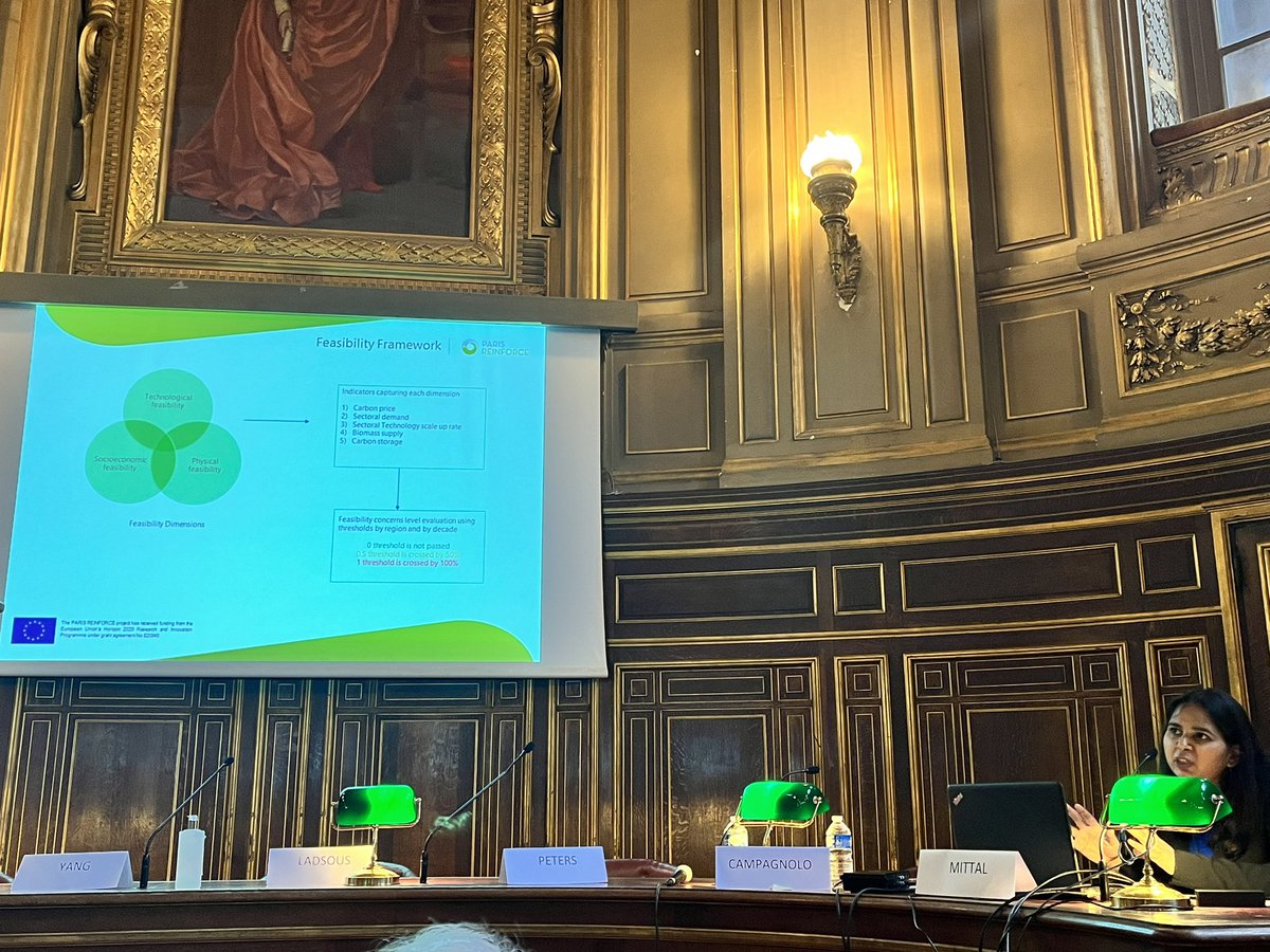 @shivikamittal1 presented the global results of a multi-model exercise comparing current policy pledges vs what is needed for achieving the net zero target. Large gaps in mitigation efforts for most countries along with feasibility concerns! <a href="/ParisReinforce/">PARIS REINFORCE</a> final event