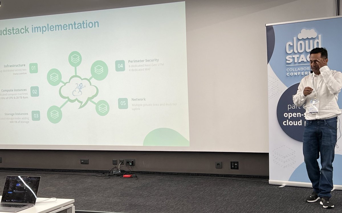 RohitYadavCloud's tweet image. Abhishek @abhishek9 #CSCollab2022 kicks off keynote “Empowering Digital India With CloudStack” - Digital India uses #CloudStack infra to deliver Digipay, DBT, Aadhar etc at @CSCegov_ - very inspiring #CloudStackJustWorks