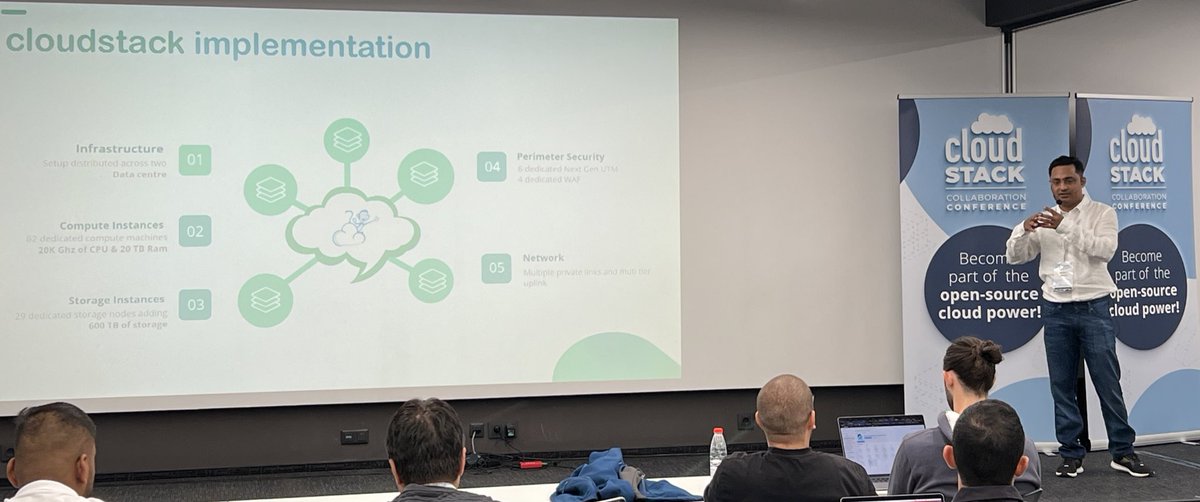 RohitYadavCloud's tweet image. Abhishek @abhishek9 #CSCollab2022 kicks off keynote “Empowering Digital India With CloudStack” - Digital India uses #CloudStack infra to deliver Digipay, DBT, Aadhar etc at @CSCegov_ - very inspiring #CloudStackJustWorks