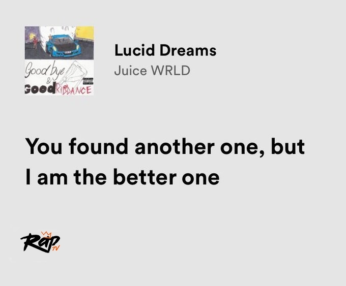 RT @thepopquote: juice wrld / lucid dreams https://t.co/inllT2m7wf