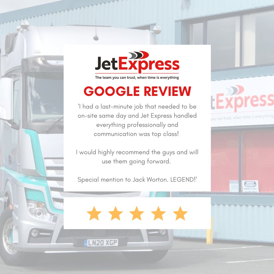 A brilliant review from a happy customer 😊 #Feedback #PositiveFeedback #GoogleReview #Testimonial #Positive #CustomerService #TimeCritical #UKTimeCriticalLogistics #SameDayLogistics