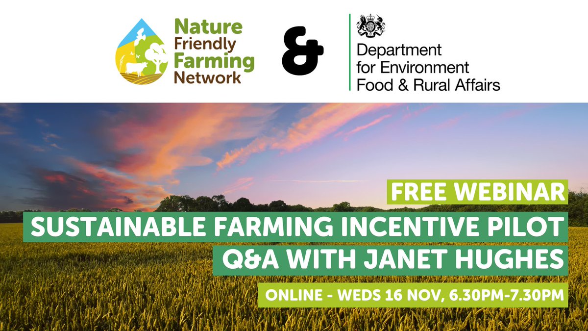 NFFNUK's tweet photo. ⚠️FINAL REMINDER⚠️ #NFFNEngland

🕐 6.30pm to 7.30pm
📅 Weds 16 Nov (tomorrow!)
 
Have you been involved in the SFI pilot? We want to hear about your experience so far during our online webinar with @JanetHughes @DefraGovUK

Register ➡️ Lottie.Alves@nffn.org.uk https://t.co/DBQV2n37Id
