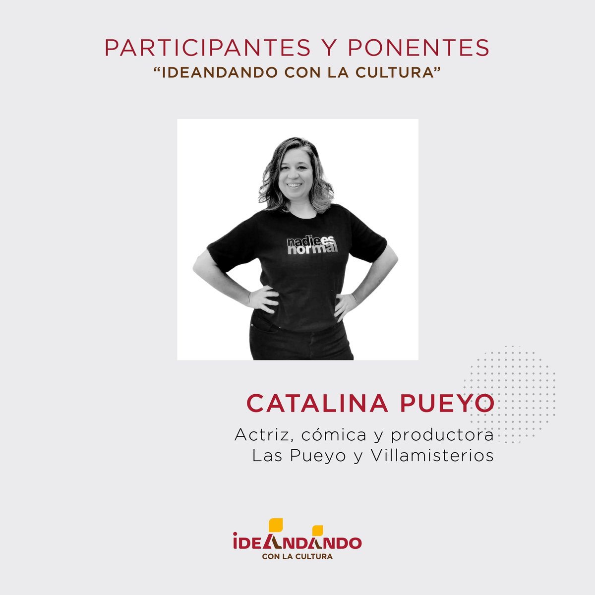 desarrollohoya's tweet photo. 🗣️ @Catalina_pueyo es actriz, cómica y productora de @villamisterio. Tras la actuación de las “Cenas teatralizadas” mantendrá una charla con el resto de ponentes en #IDEANDANDO con la Cultura. Realiza tu inscripción a través de nuestra página web 👉🏼 https://t.co/cIPvz6RivO https://t.co/JLMw2xG75Z