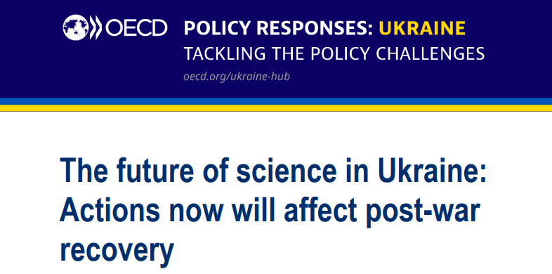 What policy actions today can help shape the #future of 🇺🇦#Ukraine’s #science system and contribute to its post-war #recovery, while mitigating the risks of LT #braindrain? See our <a href="/oecdinnovation/">OECD Innovation</a> brief with several interactive charts. 
oecd.org/ukraine-hub/po…