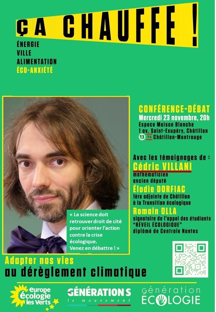 huynhdav's tweet photo. Participez au débat sur la lutte contre la crise sociale &amp; climatique le 23/11 : @ElodieDorfiac @VillaniCedric et Romain O
#CriseClimatique #crisesociale #ecologie #rechauffementclimatique #criseenergetique #planclimat 
@12_s92 @Generation_s_92 
@EELV_Chatillon @EELV_Fontenay92 https://t.co/dwGZTESIoZ