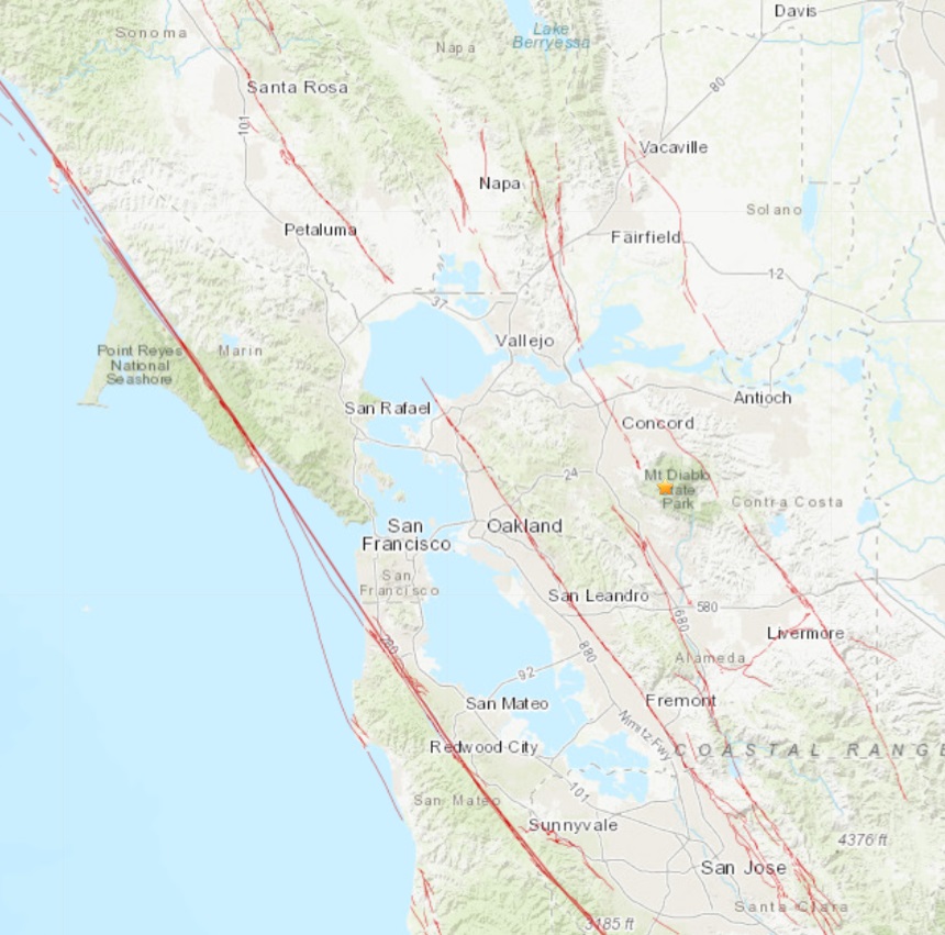 BCquakehelp's tweet photo. There's the push ... matching☀️⏲️
Not a surprise.

Watching area closely since working on the 2020 #SCULightningComplex🔥

"#MtDiablo is a geologic anomaly, w/plate compression &amp; uplift and lies between converging faults + significant thrust flank fault."

🎯More #FarallonPlate💥 https://t.co/9lWpBy11bp