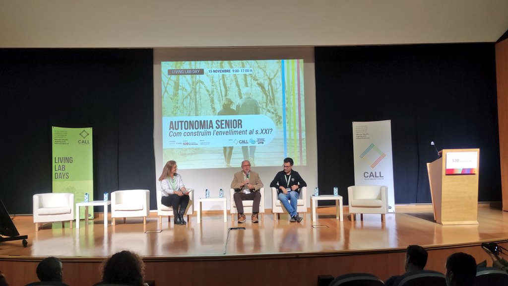 WeMindCluster's tweet photo. El Dr. Arrufat, president del #CSMC i el Dr. Santaeugènia, director d'Atenció Intermèdia del #PSSJD fan la inauguració de la jornada #LivingLabDay sobre #Envelliment amb la Marta S.Bret, clúster manager. https://t.co/fBTvsIJFfG