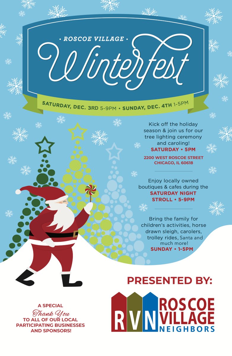 Join us for Roscoe Village Winterfest on December 3rd and 4th!