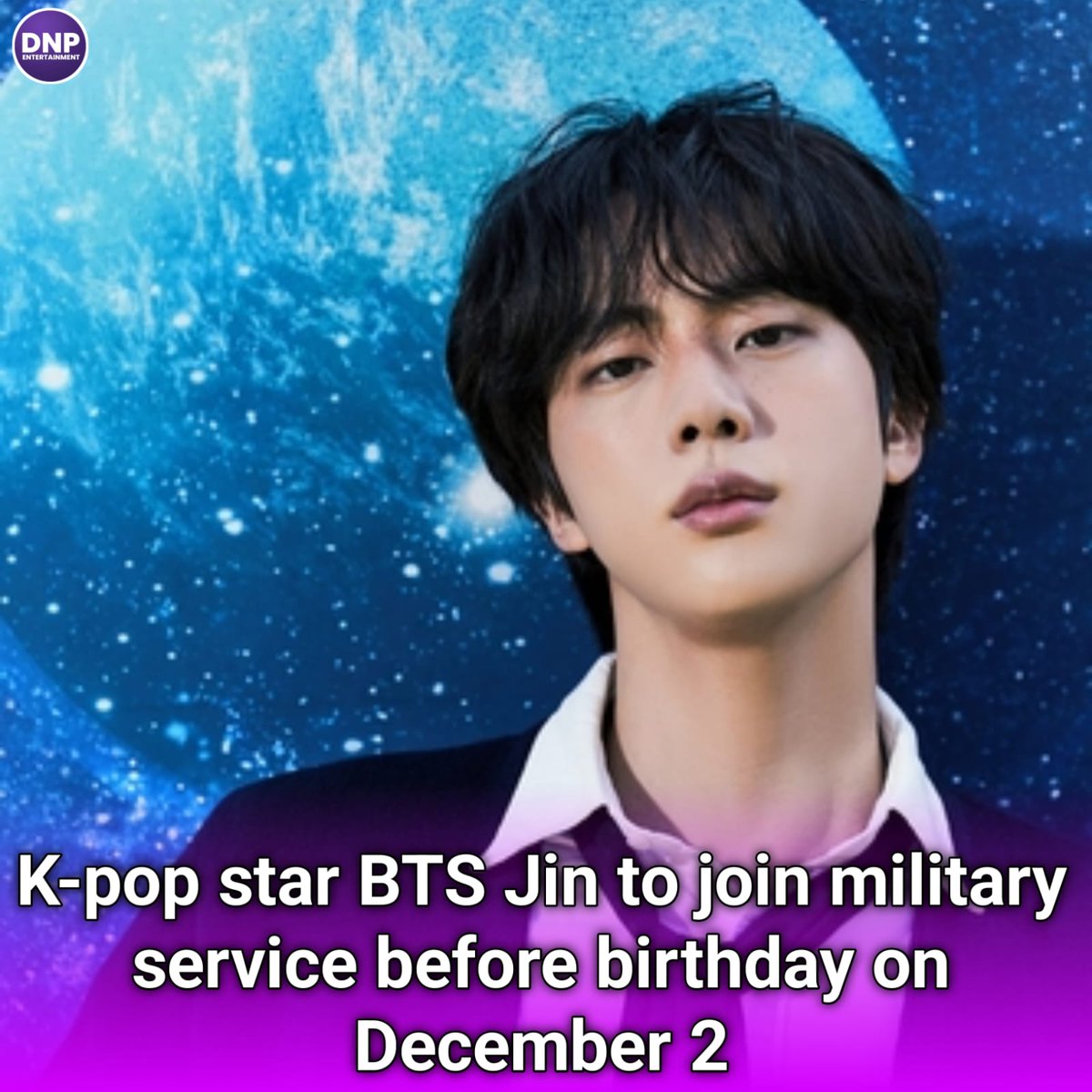 dnpentertain's tweet photo. K-pop star BTS Jin to join military service before birthday on December 2
#DNPINDIA #bts #btsarmy #jin #jinbirthday #kpop #kpopband #korean 
👇
https://t.co/VwMSSuMlIB https://t.co/E3Vfgmv45z