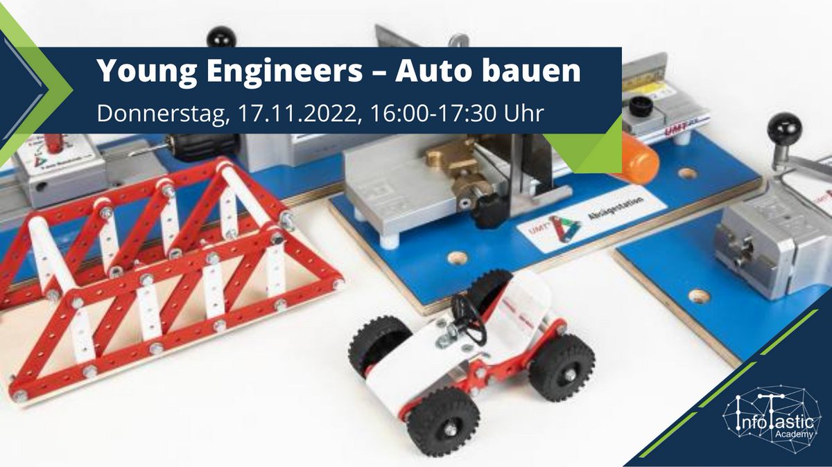 Früh übt sich, wer ein Meister werden will: Junge #Ingenieure aufgepasst! Im Workshop bei #InfoTastic in #Attendorn konstruierst Du ein Auto und lernst, wie Produktionsprozesse ablaufen, sägen, fräsen, Gewinde schneiden, biegen und vieles mehr.

infotastic.academy/young-engineer…