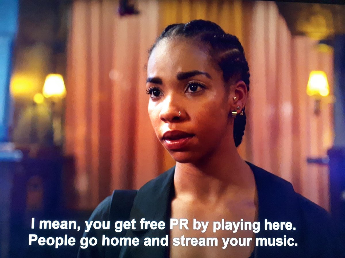 "You get free PR by playing here", says the bar owner. "People go home and stream your music."

#ThePlaylist on <a href="/netflix/">Netflix</a> pictures the fictionalised story of #Spotify - but the distress musicians are facing is very real.

A must-watch! #FixStreaming #BrokenRecord #ScratchTheRecord