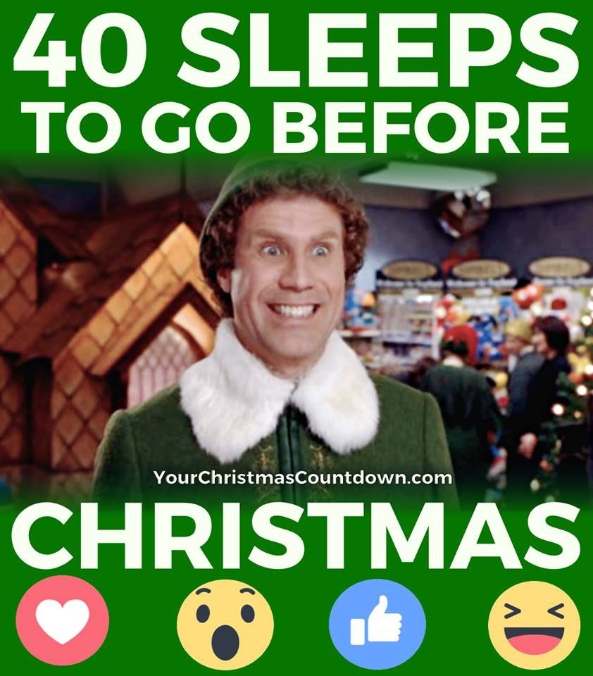 40 SLEEPS UNTIL  #CHRISTMAS!
 🕒 YourChristmasCountdown.com 🎄🎅