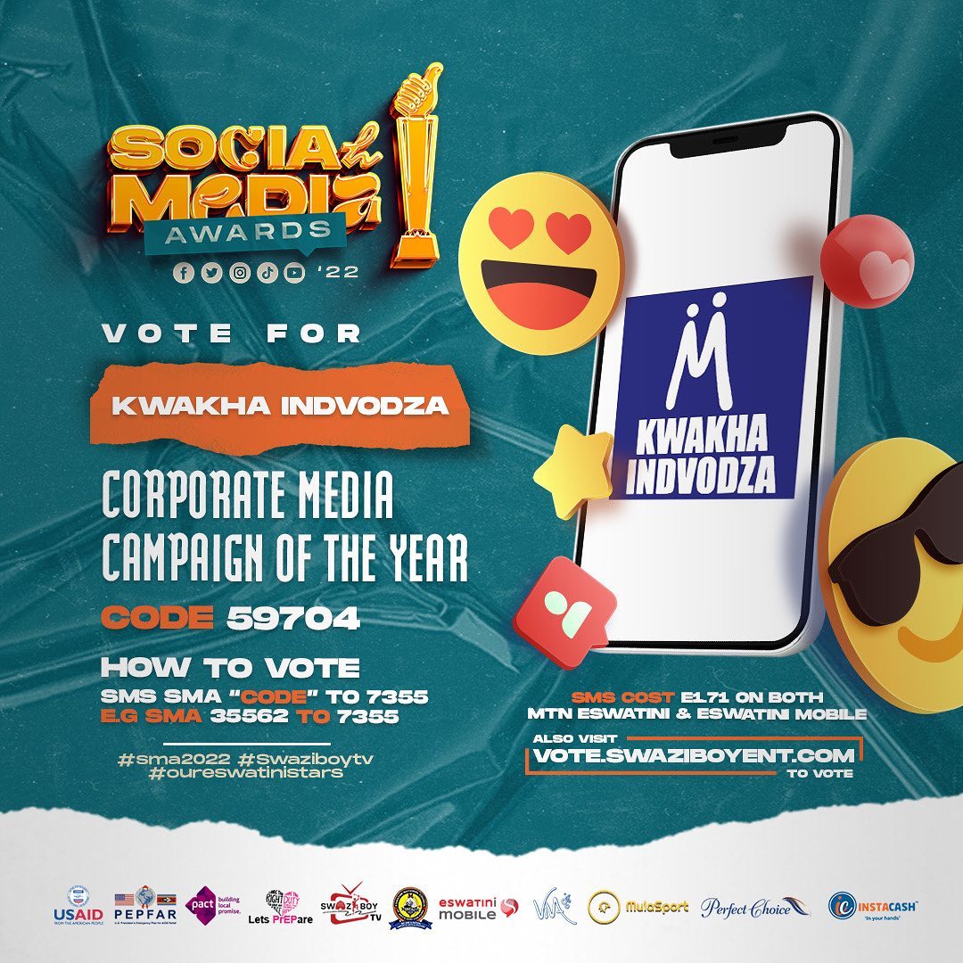 We in for yet another award. It can only be through you our lovely KI family that we can take it home. We kindly asking that we all vote for #KI by sending an sms written:  SMA 59704 to  7355  . Please note the sms cost E1.71 on both networks. Siyabonga!