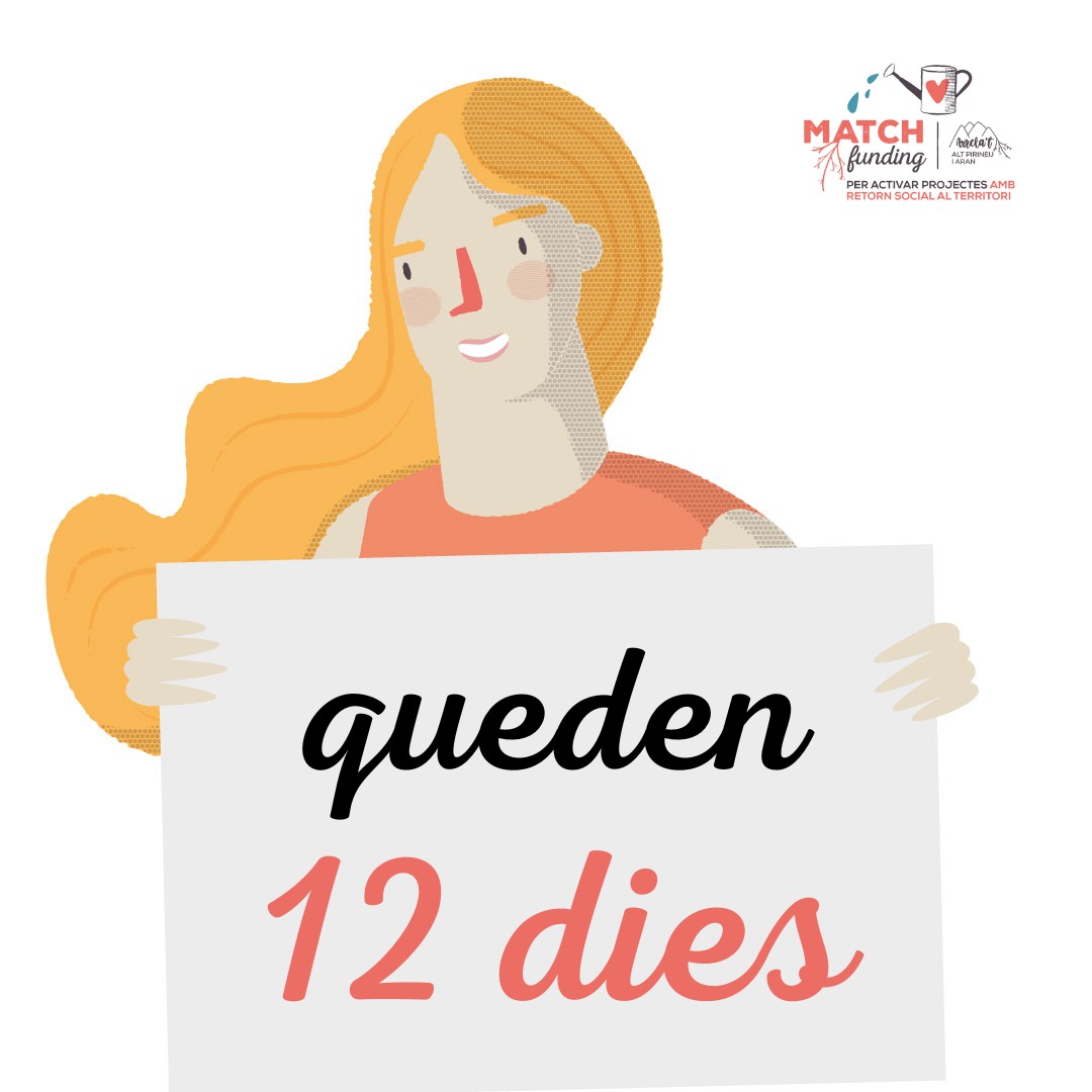 👉🏻Sou mecenes de projectes amb retorn social al territori? 

Queden 12 dies perquè pugueu fer la vostra donació als 6 projectes guanyadors d'aquesta 2a edició del Matchfunding Arrela't a l'Alt Pirineu i Aran! 📣

Donem un cop de mà a fer realitat les iniciatives? 🤩