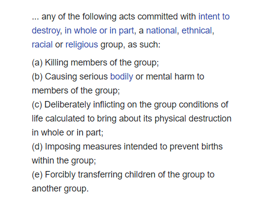 ErinInTheMorn's tweet photo. *sighs and taps the sign again*

Here's the UN "forms of genocide"

This is why we say there is a trans genocide.

A) Fulfilled by trans healthcare bans/policies increasing suicide
B) Same
C) Bathroom, sports, legal recognition bans
E) Was happening in Texas, proposed elsewhere https://t.co/RBro9xC7Yc