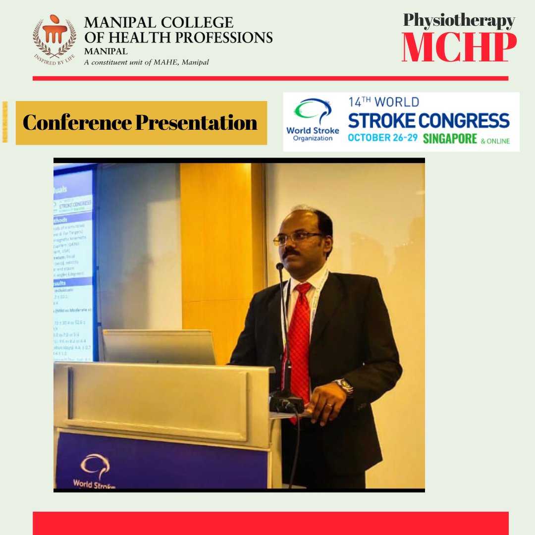 Dr Senthil Kumaran participated &amp; presented a scientific paper on "UE kinematics of 3D simulated drinking task in stroke survivors" in #WSC2022 organized by <a href="/WorldStrokeOrg/">World Stroke Org</a> on 26-29 Oct 2022 in Singapore. 

<a href="/MAHE_Manipal/">Manipal Academy of Higher Education</a> <a href="/johnsolomon78/">John Solomon</a>