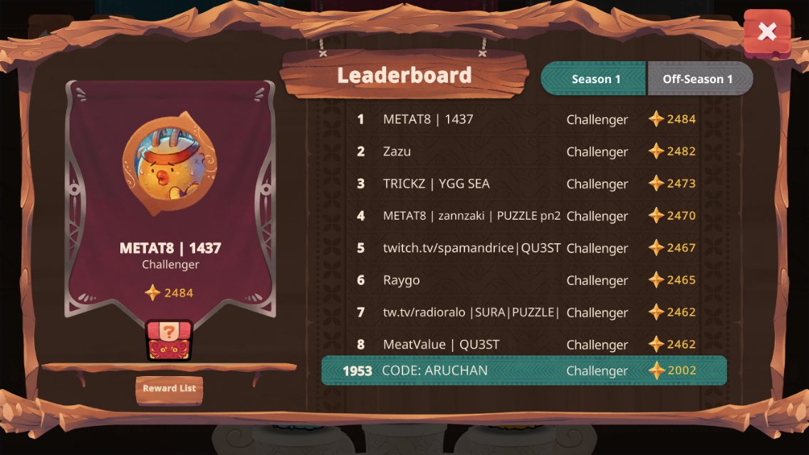 Congrats and great job to everyone who competed in <a href="/AxieInfinity/">Axie Infinity</a>: Origins Season 1!🎉

皆さんシーズン1お疲れ様でした!😆🎉
とても長く辛い場面も多かったシーズンでしたが、悔いが残らない位アリーナを回せたあなたは勝者です!是非自分を褒めてあげましょう🥳🙌🏼✨

みんなGG! 👏🏼
#AxieOrigins