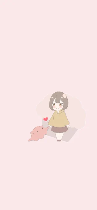スマホの壁紙用に描いたまうさん 
