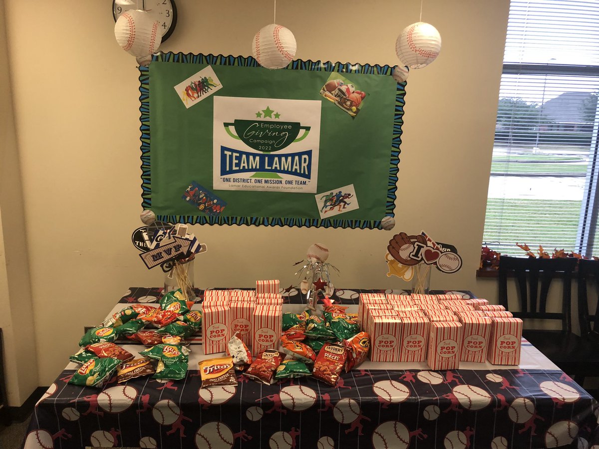 CoraThomasLCISD's tweet photo. We kicked off our @LamarCISD Employee Giving Campaign recently! Thank you @LEAFGrants for working so diligently to help supplement, enhance, &amp; enrich education in our district. One district. One mission. One team. #teamlamar #hearusROAR https://t.co/MzyOQG8Tnn