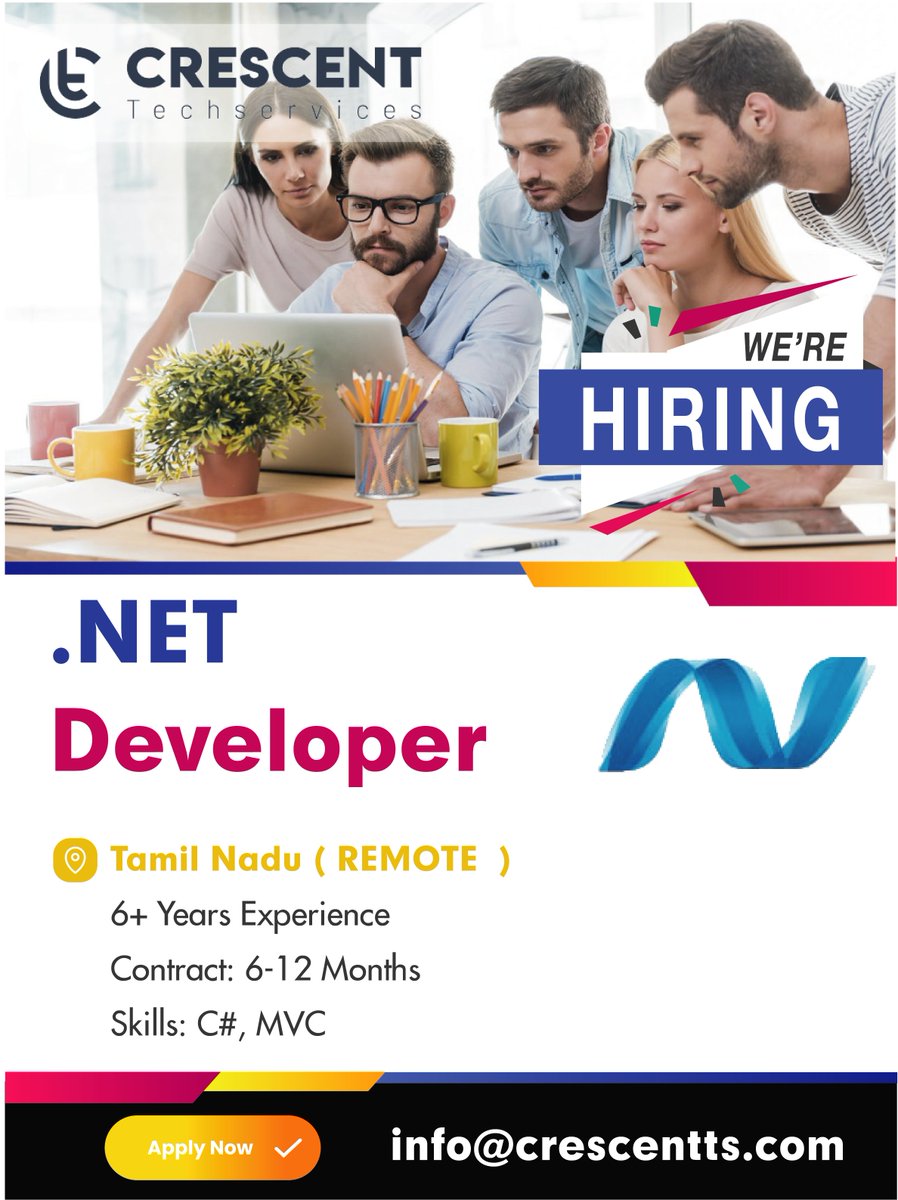 Crescent_Tech_'s tweet image. We&apos;re Hiring For .Net Developer
📌Contract: 6-12 Months
6+ Years Experience
Apply Now
👇
@info@crescentts.com