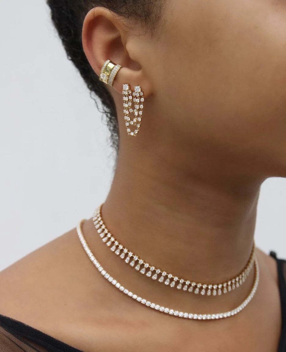 Link Chain 3 Tassel Sparking Bling Iced Out Earring 
Buy Now >>> bit.ly/3TBtrr1
#earrings #icedoutearrings #earringstyle