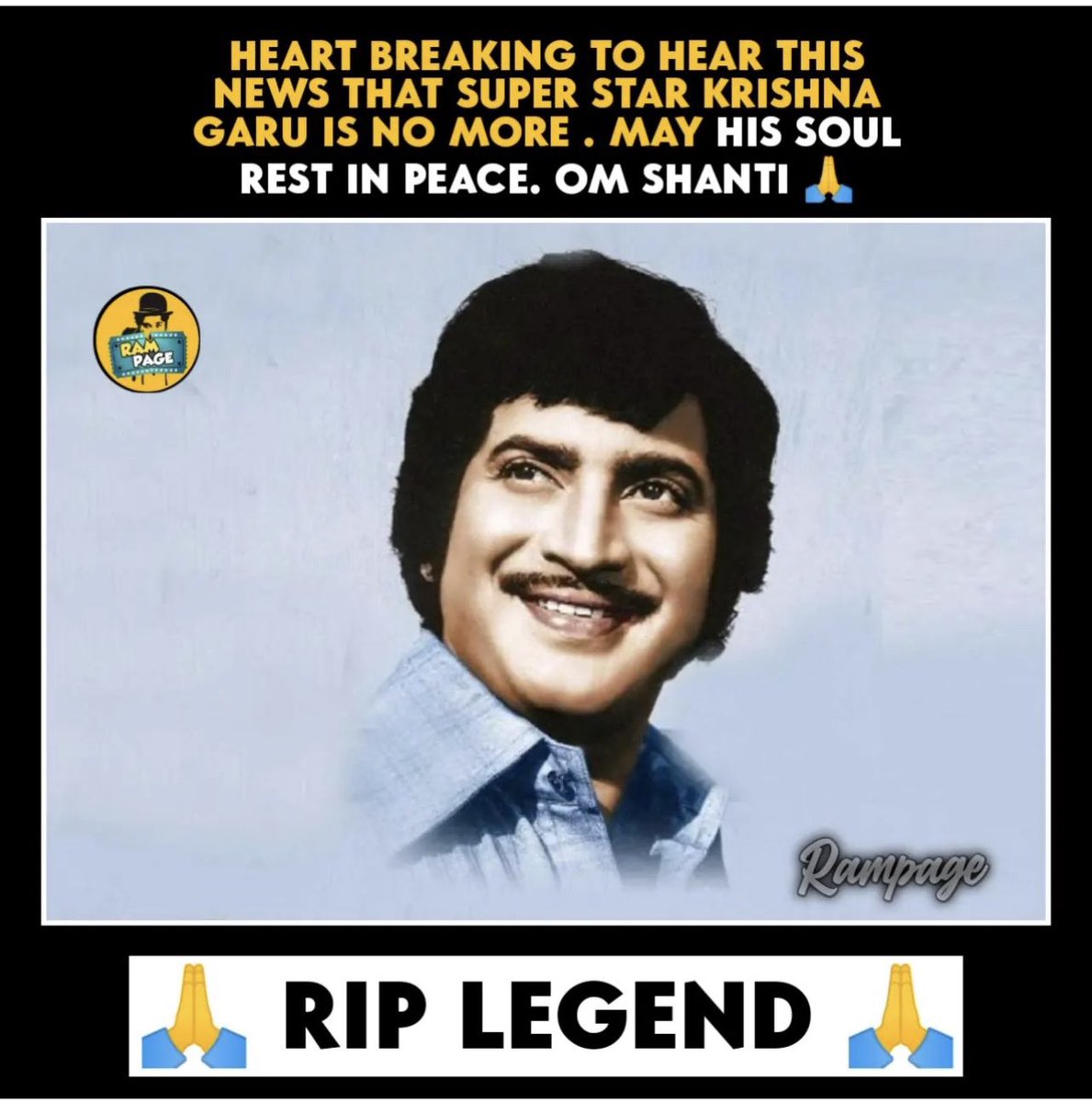 pavanraoji's tweet photo. Om Shanti 🙏🏻🙏🏻🙏🏻RIP🙏🏻🙏🏻🙏🏻@urstrulyMahesh #StayStrongMaheshBabu #MaheshBabu https://t.co/N9NWuJl5S2