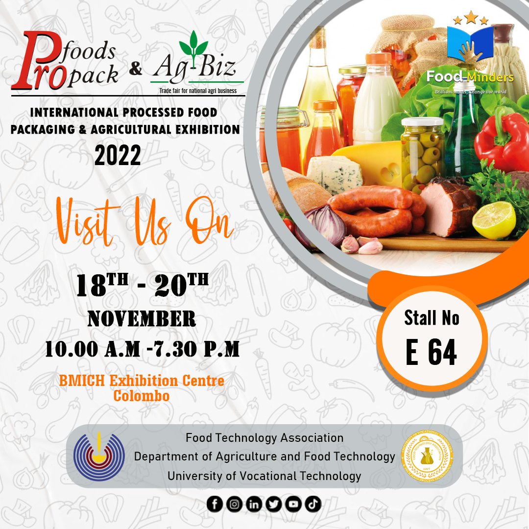 FoodTechUoVT's tweet photo. "Imagination is the source of every form of human achivement"
Join with us, explore the future.
Pro Food Pro Pack Ag-Biz 2022

#food #agriculture #machinary #foodtech #profood #processedfood #foodtechnology #packaging
#foodminders
#ftauovt
#universityofvocationaltechnology https://t.co/l36tkWz8dU