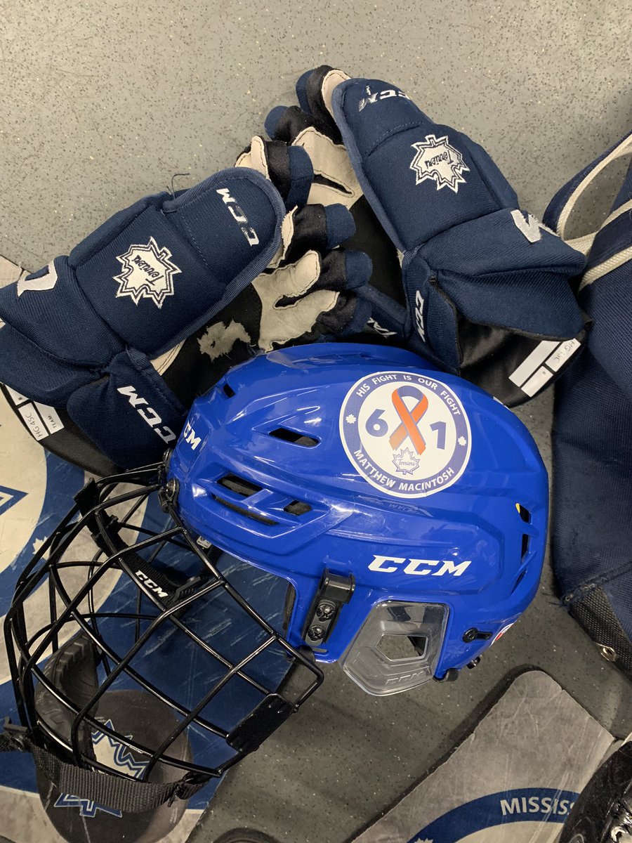 gthl_terriers's tweet photo. When the hockey world comes together, great things happen! Thank you to everyone who generously contributed to our first night of the Ribbon and Sticker Campaign. We’re all wearing our blue and orange because His Fight is Our Fight! Stay strong @matthewmac61 https://t.co/fYkLxh7VJF