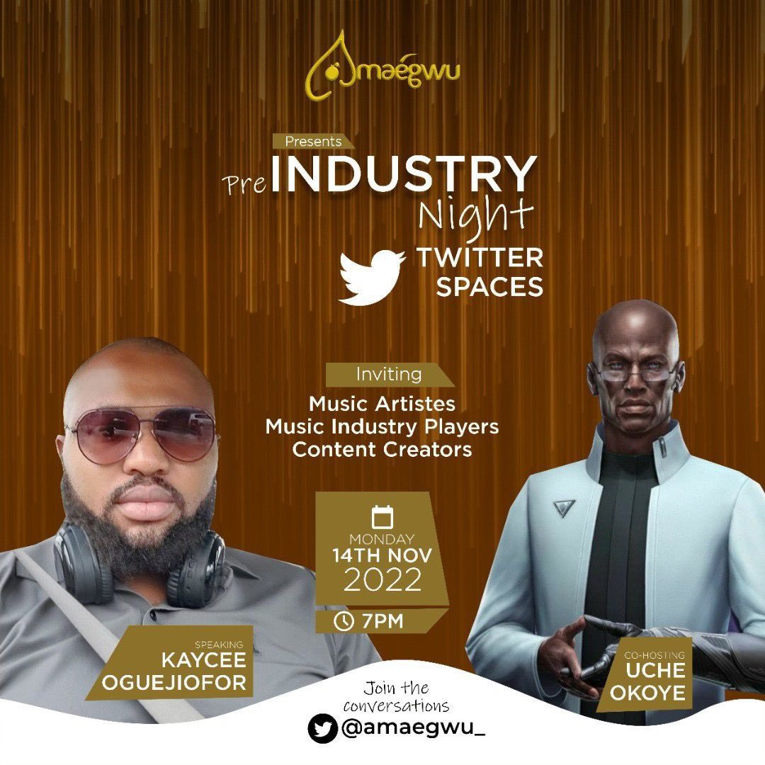 Ubanized's tweet photo. This Kaycee @kaybaba16 is an ocean of knowledge when it comes to music and entertainment.
@amaegwu_ all his speech last night need to be documented for future reference purposes.
Every single statement he made is very important for what we're building https://t.co/aGgKUIjYwy