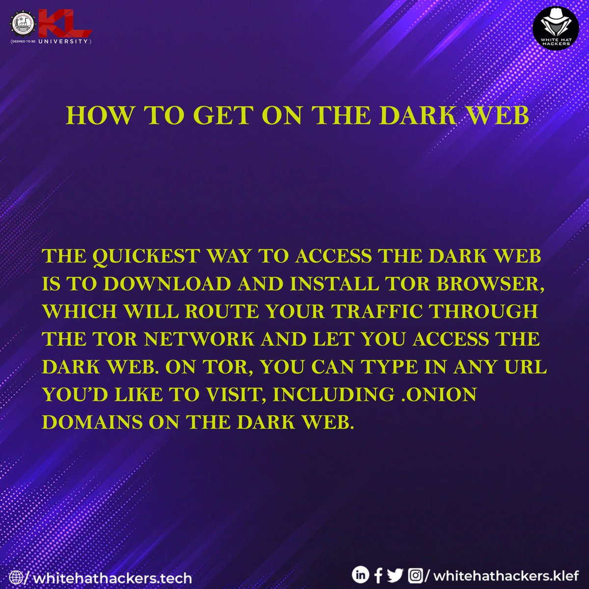 whitehat_klef's tweet photo. Hey technophiles💫

Have you all wondered what is DARK WEB and had curious feeling to know about it🤔!!! So here we go with some information about DARK WEB!!

Hope you guys find it useful and interesting 😊
#cybersecurity #whitehathackers #ethicalhackersclub #ethicalhacking #klef https://t.co/WfDoUdWG0H