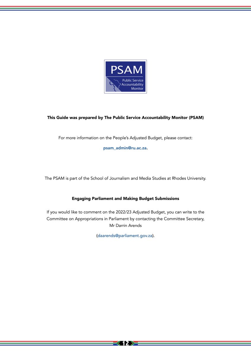 PSAM_AFRICA's tweet photo. We hope that the Guide will contribute to public discussions on the budget and complement oversight and budget analysis by activists. Take a look at some of the key adjustments in #MTBPS2022. For more budget information, data visualisations and related datasets; visit @vulekamali https://t.co/uzKDgSPLuJ