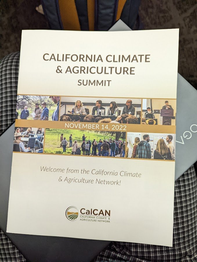 aligill_'s tweet photo. Interesting day learning all about Californian Climate and Agriculture @calclimateag, including an engaging presentation from my supervisor, Tim Bowles @bowleslab #CalCANsummit. Tomorrow we strike💪 https://t.co/tPcTJwjmpW