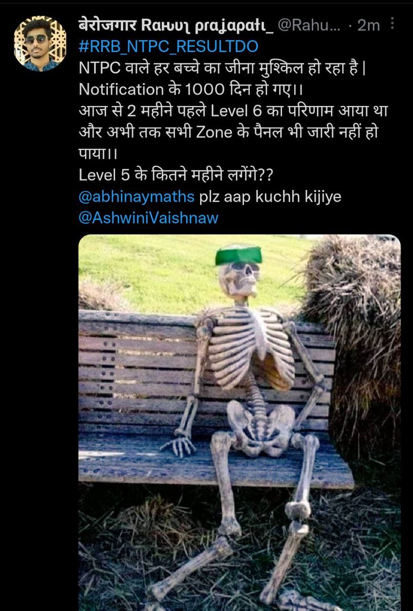 RahulBhard005's tweet photo. Me now a days 
#RRB_NTPC_RESULTDO 
@AshwiniVaishnaw https://t.co/LFUQWxFQkb