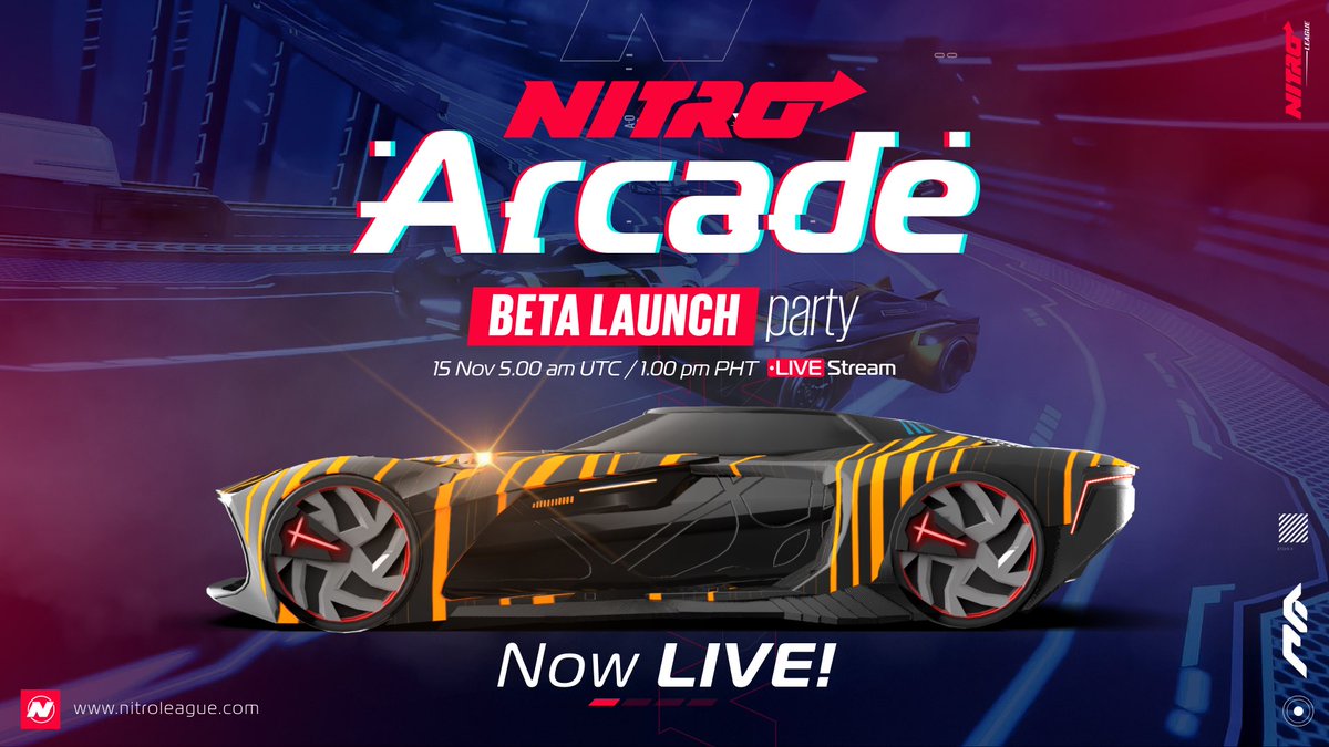 Racers, Nitro Arcade Beta Launch Party is LIVE! Get a headstart with information lined up just for you! Join the live event now youtube.com/watch?v=3kh6Hf… #NitroLeague #NitroArcade #PlayToOwn