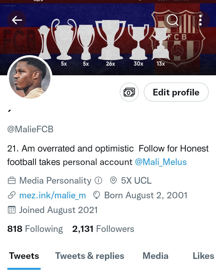 Malie_efootball's tweet photo. Got locked for 6 days so will be using this one ..
I follow back guys let's go 
@MalieFCB https://t.co/W8IItMcrKX