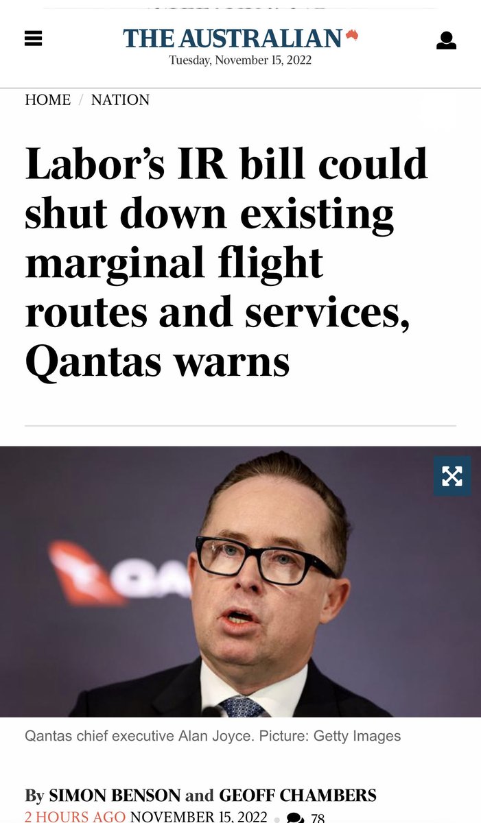sallymcmanus's tweet photo. Alan Joyce wants Labor’s laws stopped because he has gamed the current laws in every way possible  destroying job security &amp; good jobs &amp; customer service. Over a dozen companies employ ppl doing the same job. https://t.co/tx1XfaPWno