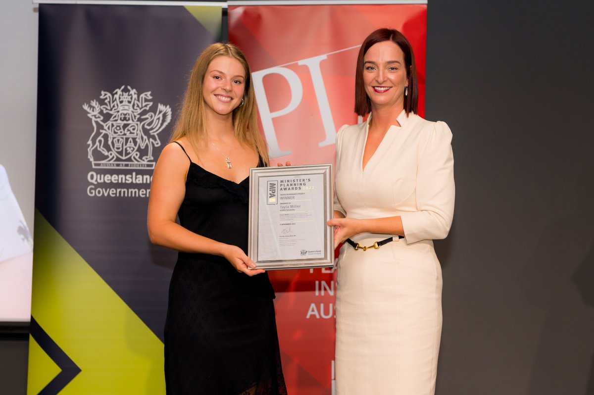 Congratulations <a href="/Griffith_Uni/">Griffith University</a> Urban &amp; Environmental Planning (Honours) alumni Tayla Miller for Minister's Planning Award (Thesis or Research Project) &amp; <a href="/pia_qld/">PIA Qld</a> Award for Planning Excellence (Tertiary Student Project).