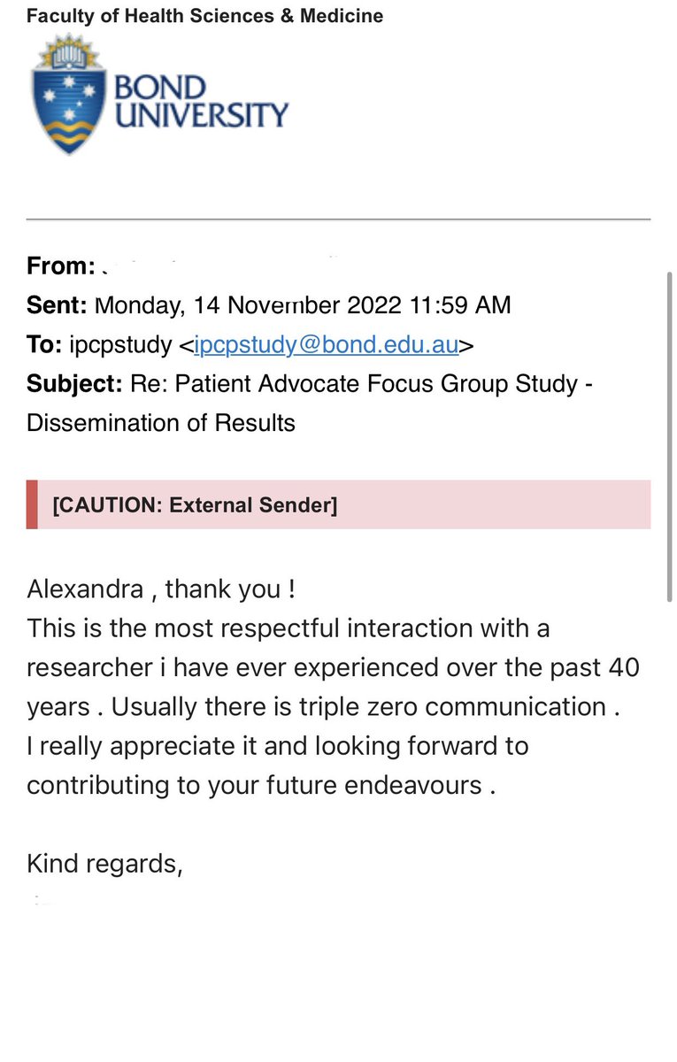 Benefits of “closing the circle” and involving consumers throughout your research processes. I received this email from a health consumer I involved in my #phd research, it both excites and saddens me. What can we do better as researchers to disseminate research to end-users?