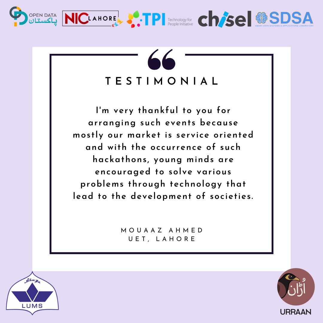 UrraanM's tweet photo. Here's what our participants had to say about their experience at Urraan: Gender, Tech, and Mobility Hackathon! https://t.co/ON9Nv70pX6