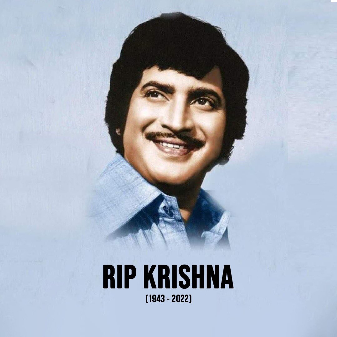 SunRisers's tweet photo. Your tremendous contribution to Indian cinema will never be forgotten. Deepest condolences and strength to his family. 

R.I.P. Superstar Krishna gaaru. https://t.co/e42SiTIxcX
