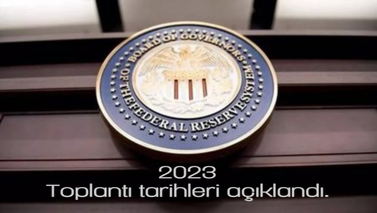 #FED'in 2023 Toplantı Tarihleri açıklandı.

 1 Şubat 2023

 22 Mart 2023

 3 Mayıs 2023

 14 Haziran 2023

 26 Temmuz 2023

 20 Eylül 2023

 1 Kasım 2023

 13 Aralık 2023

#btc #crypto #dolar #ABD #FTX