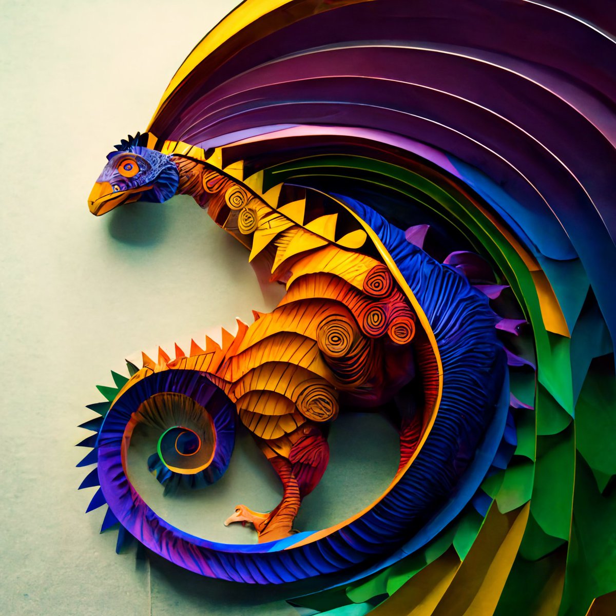 FlakeArtDAO's tweet photo. Dinosaurs once went to sleep and had their last dream. #goodnight
#gn #dream #goodvibes #quilling #papercraft #paperquilling #dinosaurs #artificialintelligence #aiart #midjourney #midjourneyv4 #midjourneyart #nft #nftcommunity #nftcrypto #nftfam #nftfamily #diarama #isometric https://t.co/xUynYfAKsL