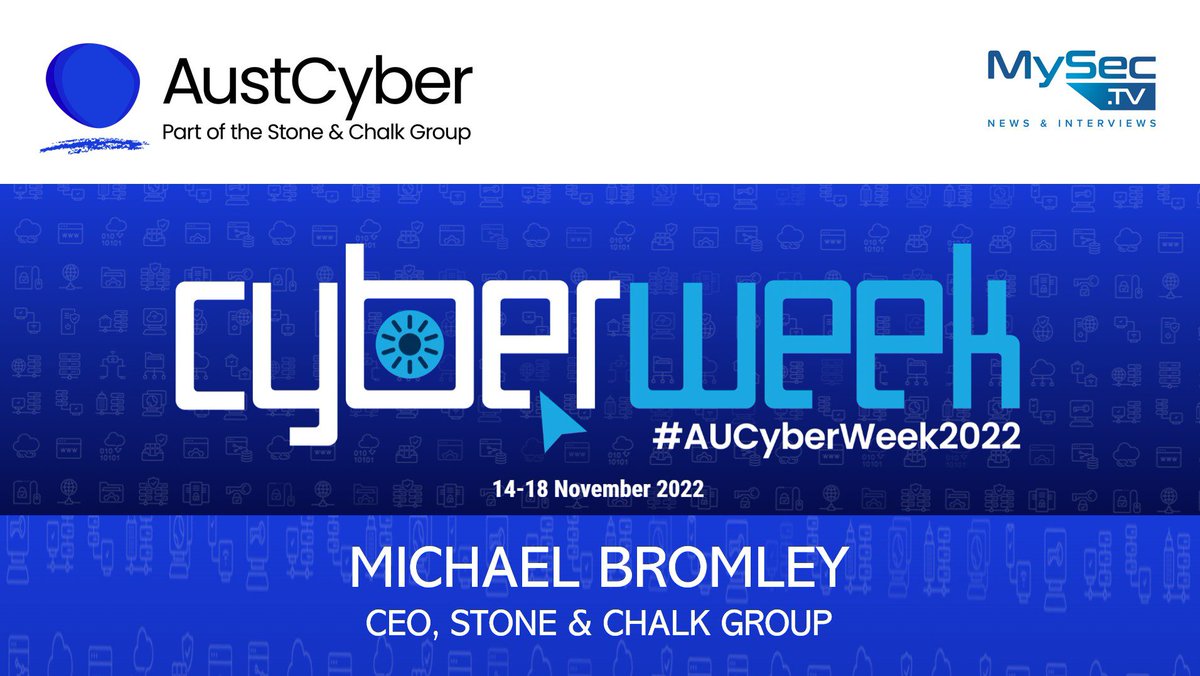 MSM_Marketplace's tweet photo. #MySecTV📺 AUCyberWeek2022 Interview Series – We speak with Michael Bromley, CEO @stoneandchalk. Watch Now: https://t.co/0kdBA9MwJ0

#AUCyberWeek2022 @AustCyber #Event #Melbourne #Sydney #Adelaide #Perth #Canberra #Online #cybersecurity #emerging_Tech #criticalinfrastructure https://t.co/SNTRaC484K
