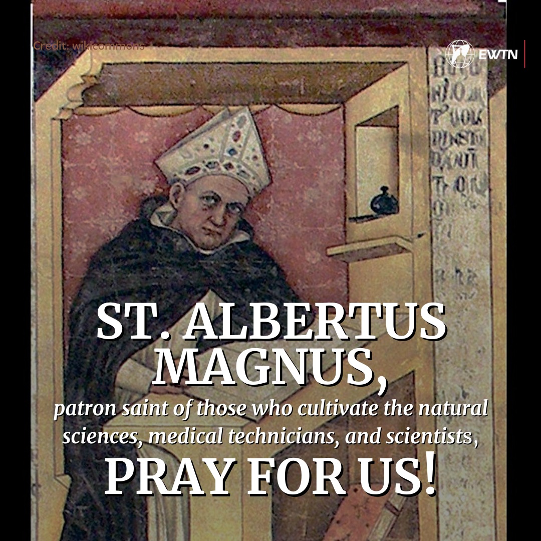 EWTNVatican's tweet photo. Today the Church celebrates St. Albert the Great: theologian, philosopher, scientist and saint. Proclaimed a Doctor of the Church by Pius XI, he is the patron saint of natural scientists. Among his disciples was Thomas Aquinas. https://t.co/OWIh3Sa7Bt