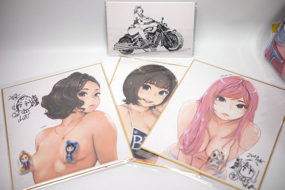 見栄子&真悠さん&ぷりん特製色紙+イラストカード豪華セット❤️
胸ツン見栄子ネイキッドと真悠さん色紙も完売ありがとうございますッ。こちらも再入荷予定しておりますのでしばしお待ちくださいませ。 