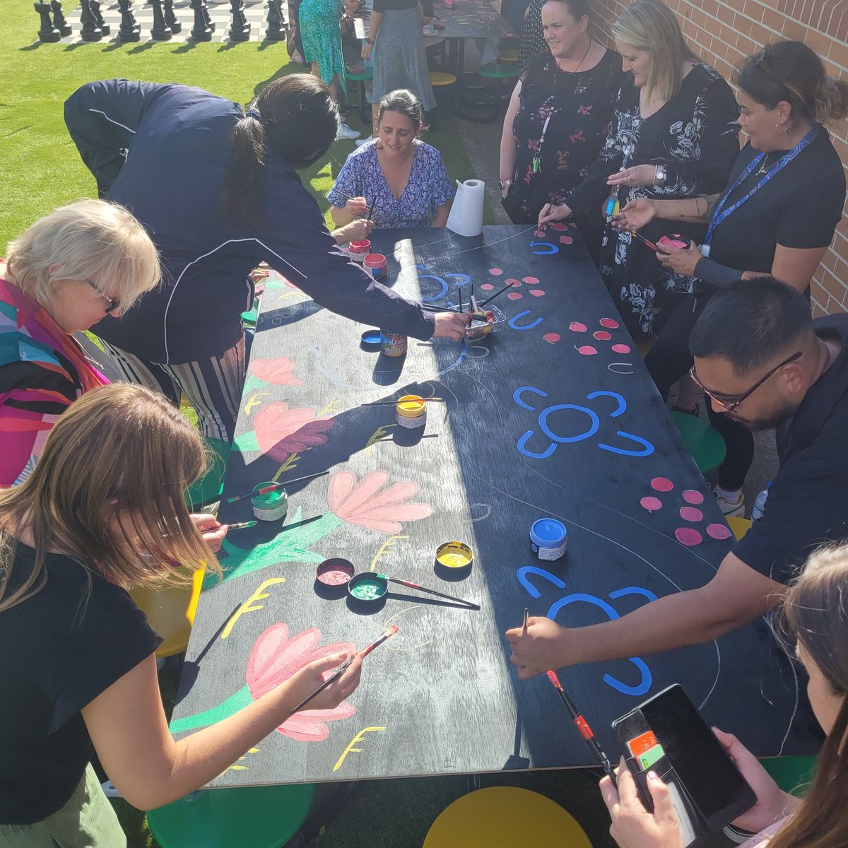 d_shearer's tweet photo. Things are coming together with our @deadlyed_ mural. @GreenwayParkPS @cherie_bradwell @dace_elletson https://t.co/rjop2YdMpj