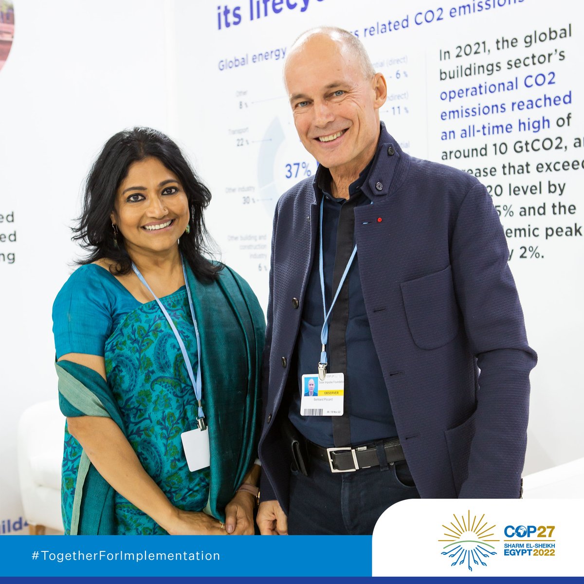 runakhan_ed's tweet photo. After engaging session on elucidating #climateadaptive solutions @cop27p! 

@bertrandpiccard, looking forward to more future conversations on implementation of our common goal of #empowering #sustainablecommunities. 

Thank you @FondationEngie for connecting us. https://t.co/kKjmKJSXbz