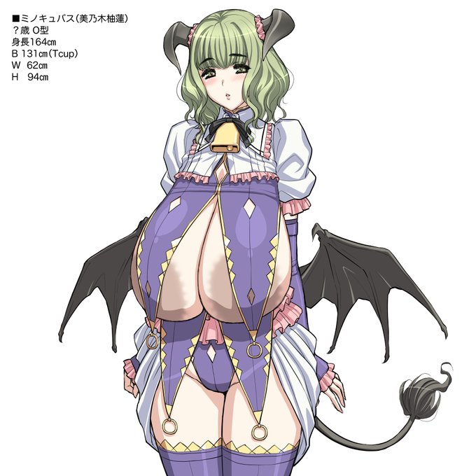 その正体はミノタウロスとサキュバスのハーフ、ミノキュバス。
胸の大きい女性が多い豊ノ盛なら目立たないだろうということで、こっそり正体を隠して紛れ住んでいたのであったw

美乃木柚蓮→みのきゆずはす→ミノキュバス
というわけw
以前描いていたミノキュバスの豊ノ盛版です。 