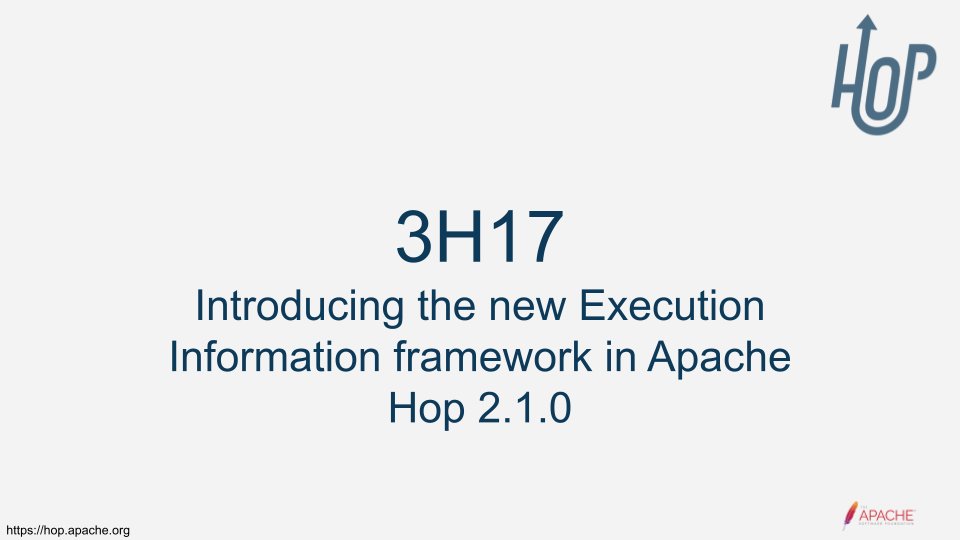 The recording for last week's #3Hx session 'Introducing the new Execution Information framework in Apache Hop 2.1.0' is available: youtu.be/HCbW2TB3pEo #apachehop #dataengineering #dataorchestration #datalineage #dataprofiling