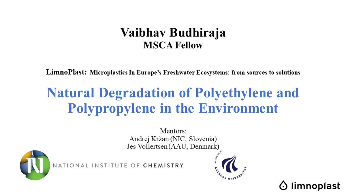 Hello #Micro2022. With great talks on day 1, looking forward to more exciting talks on day 2.

Join me today at 3:00 (CET). Ostrom’s room. Session 15.4_O.

I will talk about the "Natural Degradation of Polyethylene and Polypropylene in the Environment".